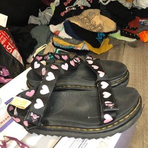 Used Lazy Oaf Heart Doc Marten Sandals Size 7